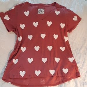 🎀EUC screen print hearts T!!!!